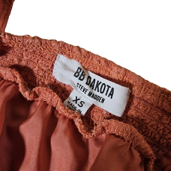 BB Dakota by Steve Madden Orange Lined Mini Dress, Square Neck, XS - Picture 11 of 13